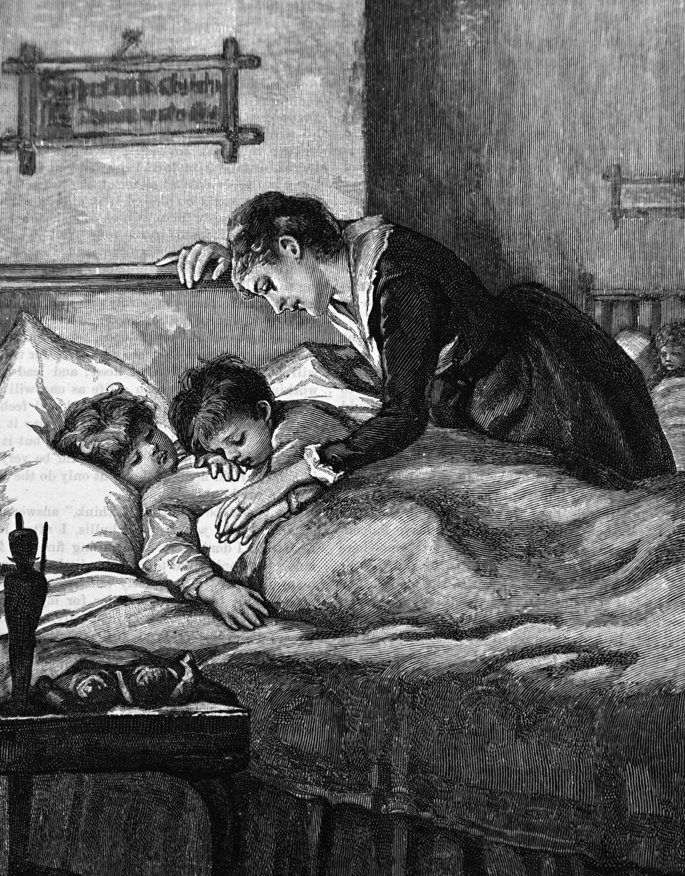 A mother checking on her sleeping children 作者 玛丽·艾伦·爱德华兹