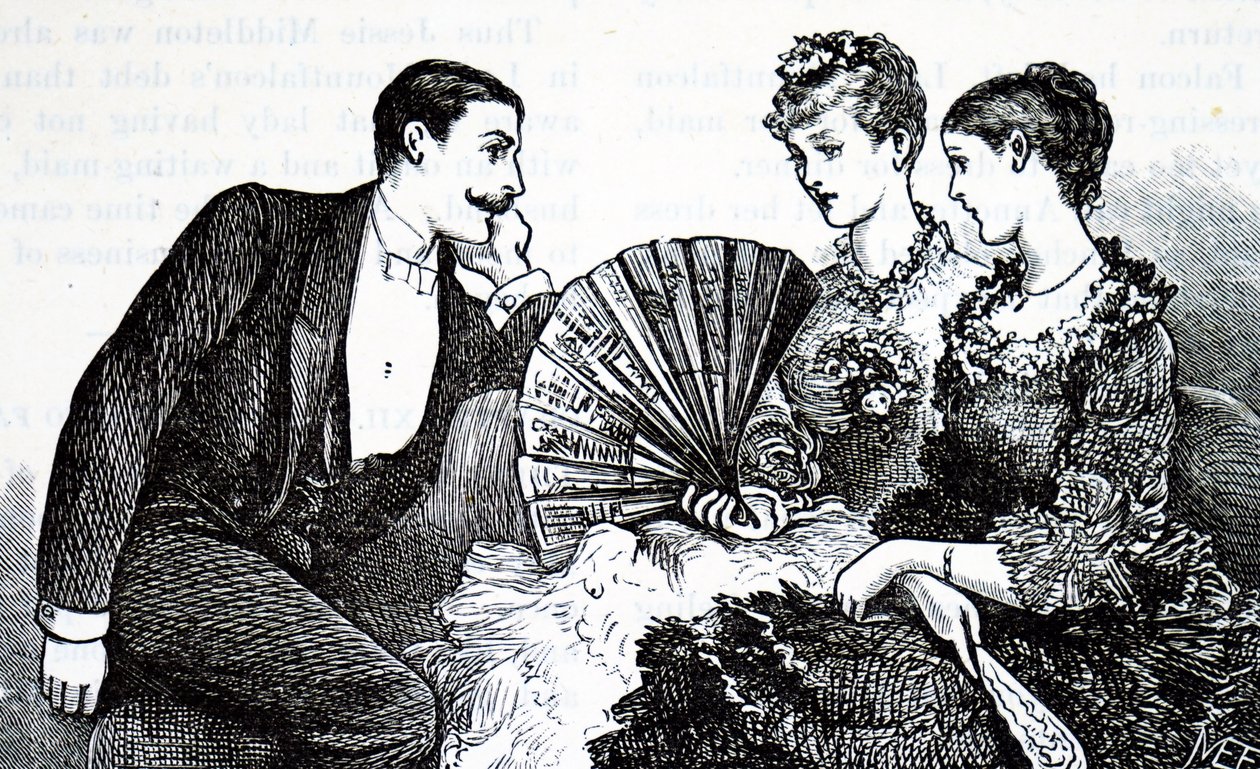 A wealthy young lady using a fan. 作者 玛丽·艾伦·爱德华兹