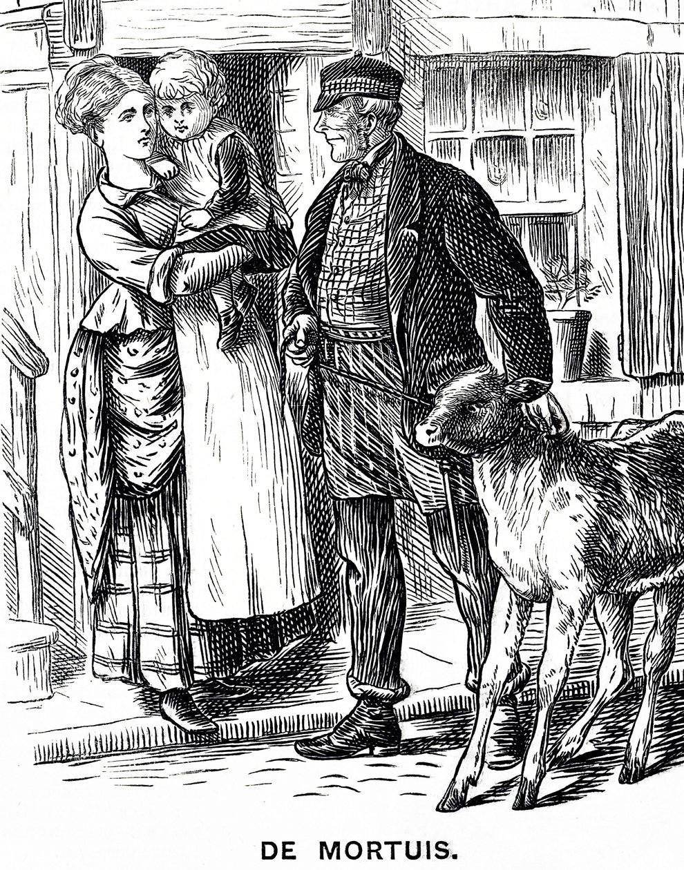Illustration of a little girl being looked after by her aunts and uncle for an afternoon 作者 玛丽·艾伦·爱德华兹