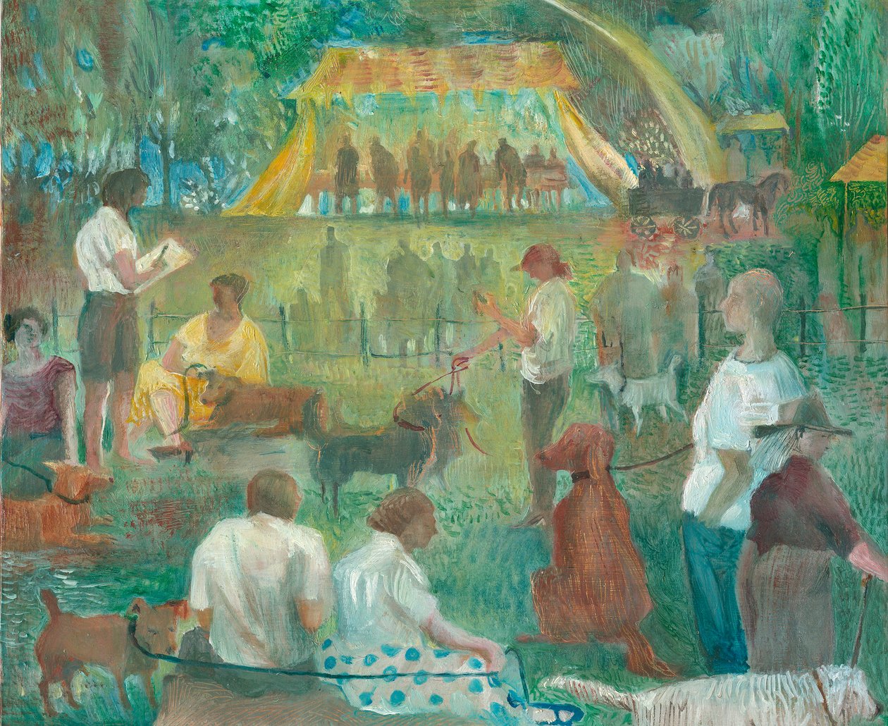 狗展，瓦德布里奇，2012 年（木板油画） 作者 玛丽·库珀