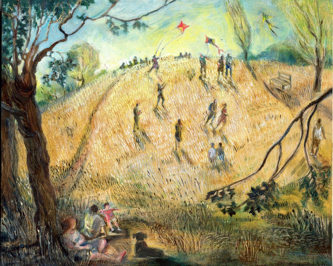 国会山上的风筝，2003 年（船上有油） 作者 玛丽·库珀