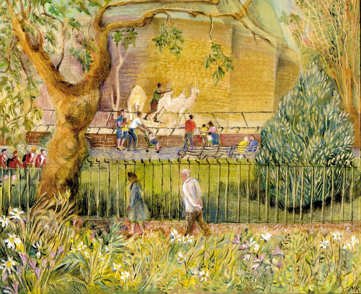 伦敦动物园，骆驼，2003（船上有油） 作者 玛丽·库珀