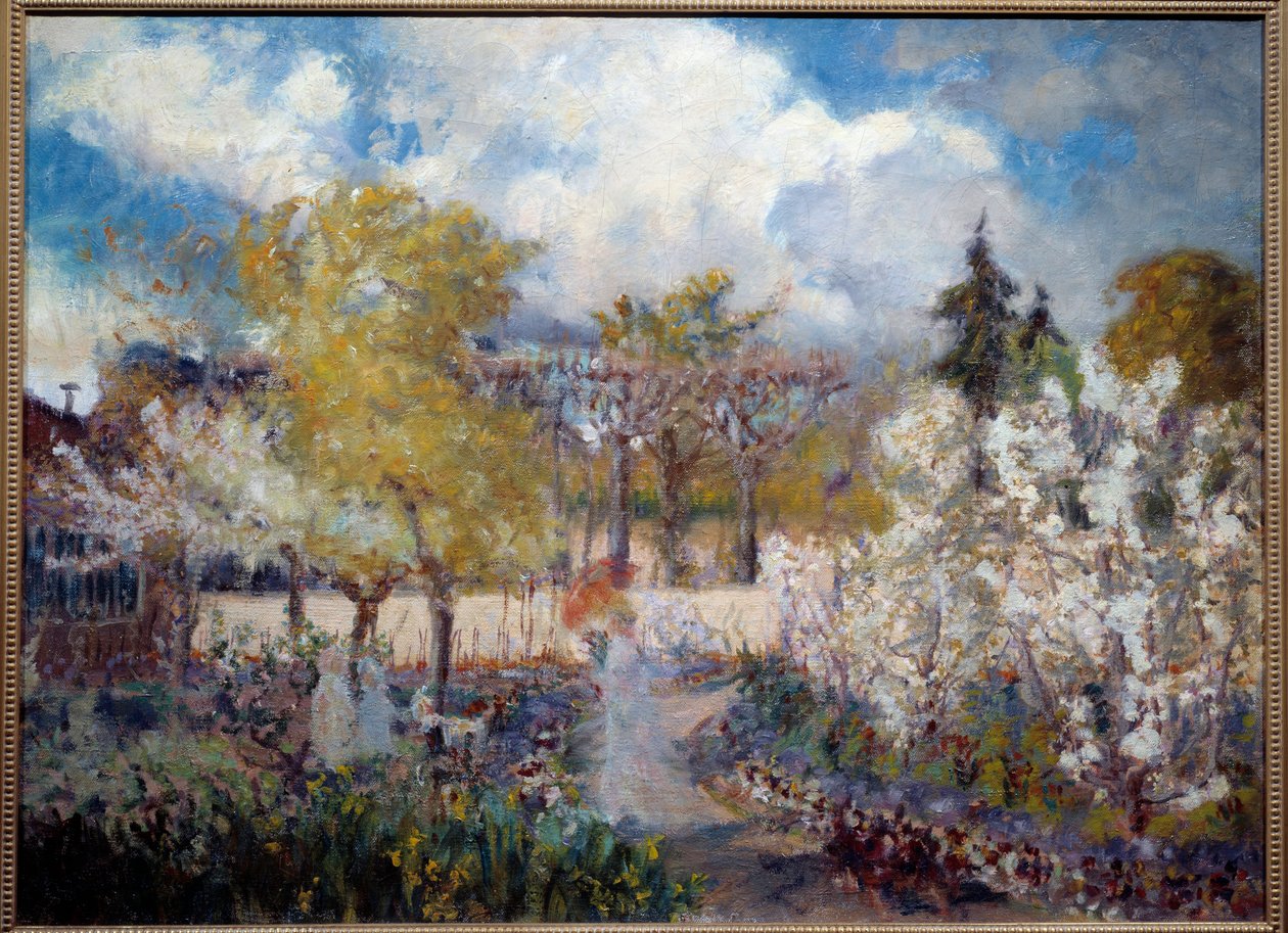 Le jardin de Claude Monet a Giverny 绘画，玛丽-麦克-蒙尼斯（1858-1946 年），1901 年。弗农，普兰博物馆。 作者 玛丽·路易丝·麦克莫尼斯