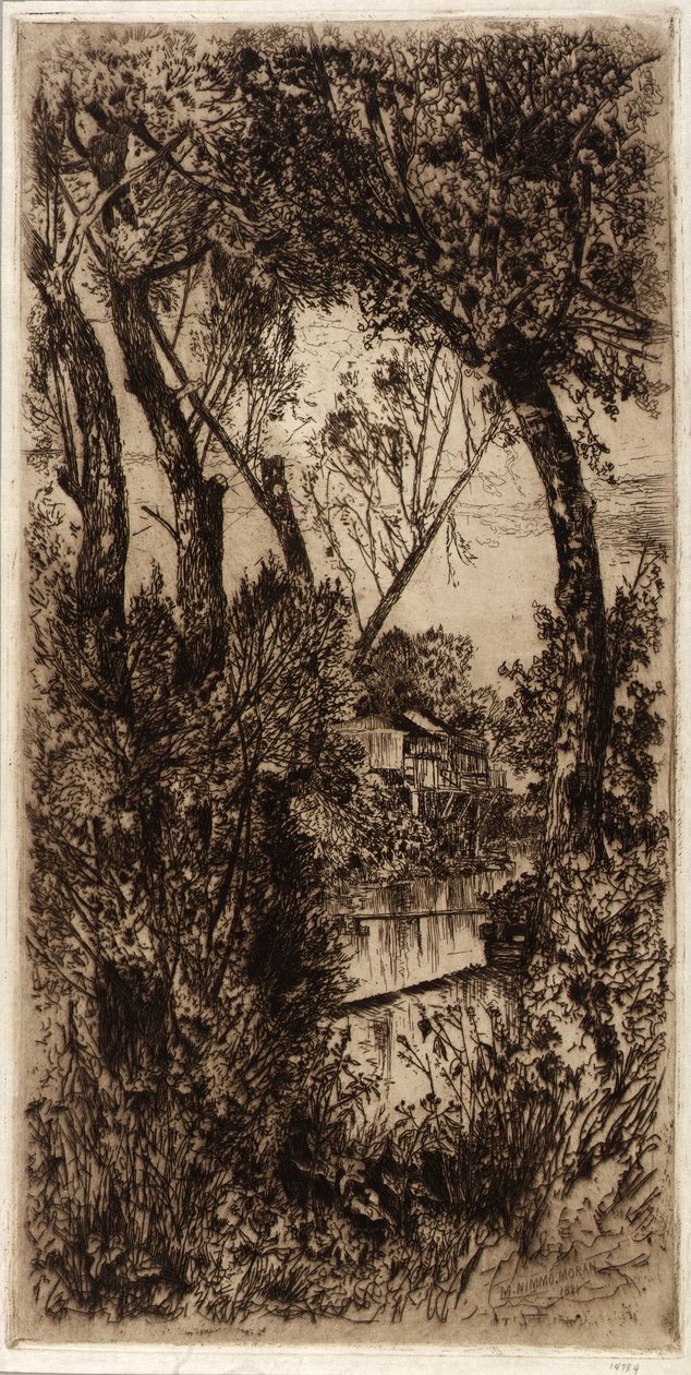 溪边小屋 作者 玛丽·尼莫·莫兰（Mary Nimmo Moran）