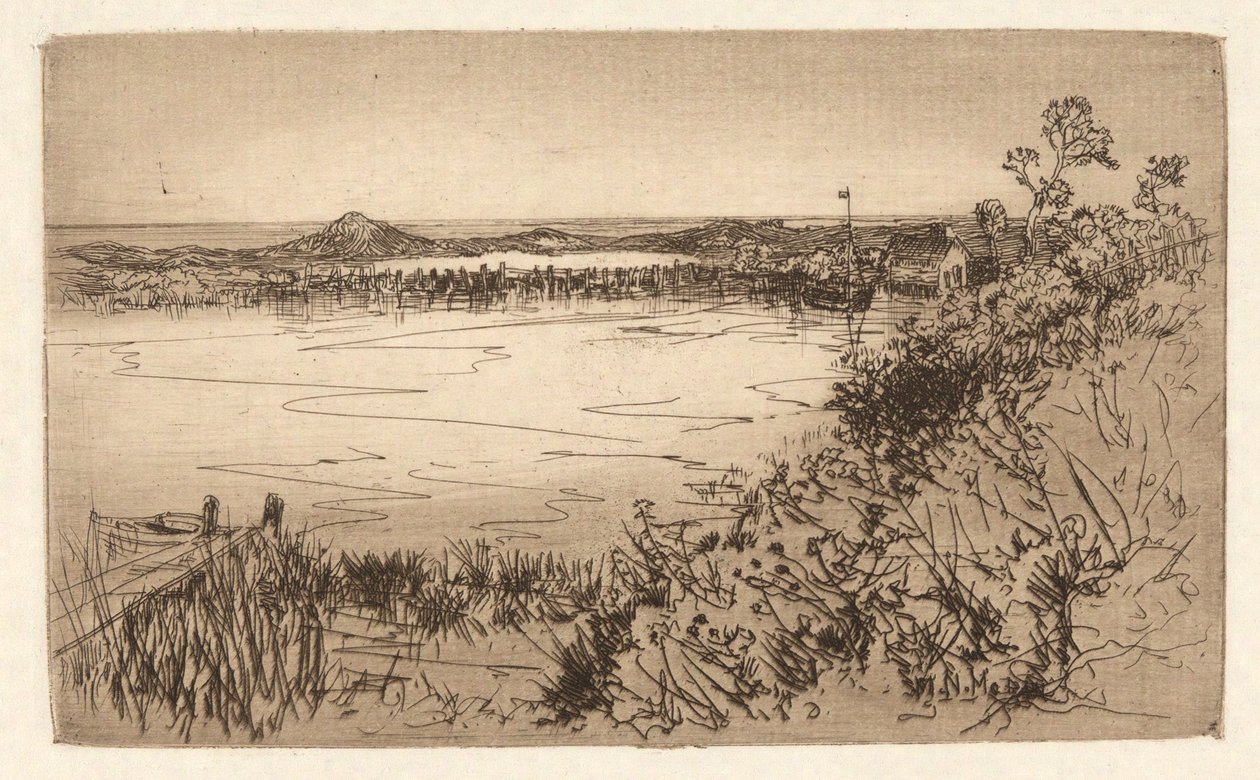 宁静的港湾/潮汐池塘 作者 玛丽·尼莫·莫兰（Mary Nimmo Moran）
