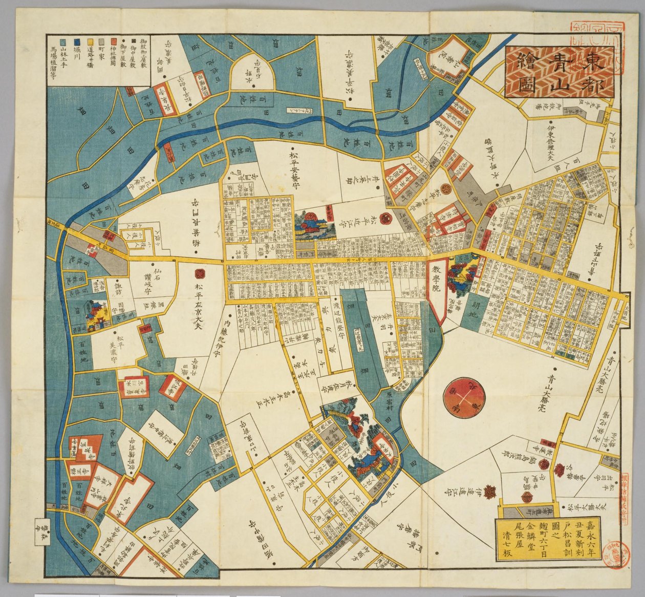 1853年江户时代的地图，从三山庄朝开始 作者 富松正则