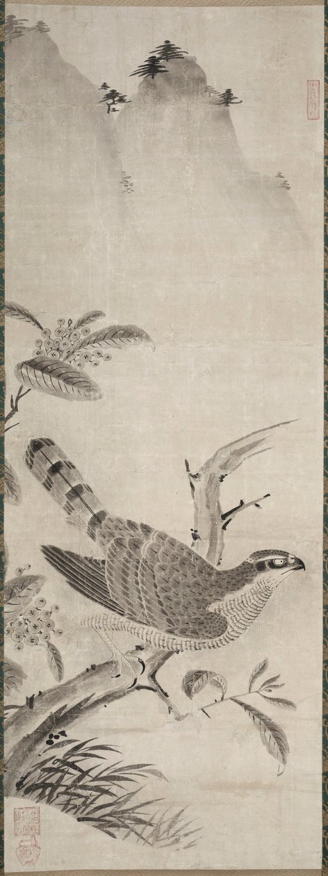 鹰，15世纪中期。 作者 藤原正佳