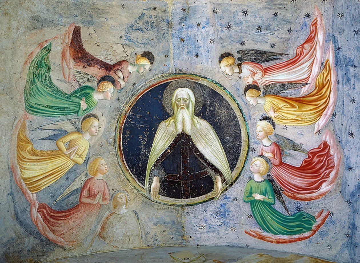 父神被天使包围。 1435 作者 Tommaso Masolino da Panicale