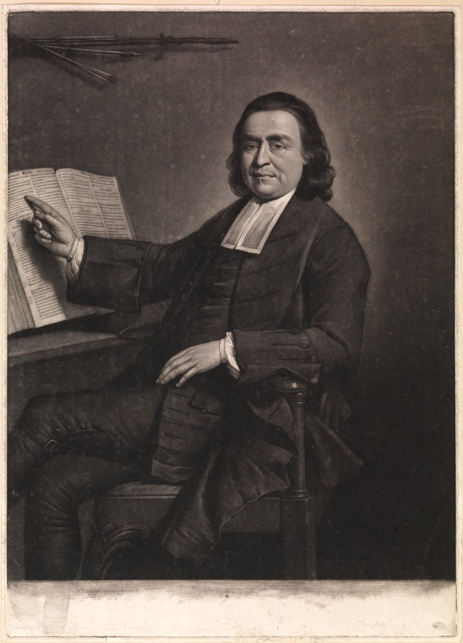 牧师Samson Occom先生，由Jonathan Spilsbury，1768年刻（mezzotint） 作者 梅森·张伯林
