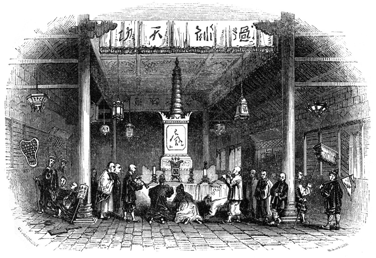 佛寺，中国，1847年 作者 石匠