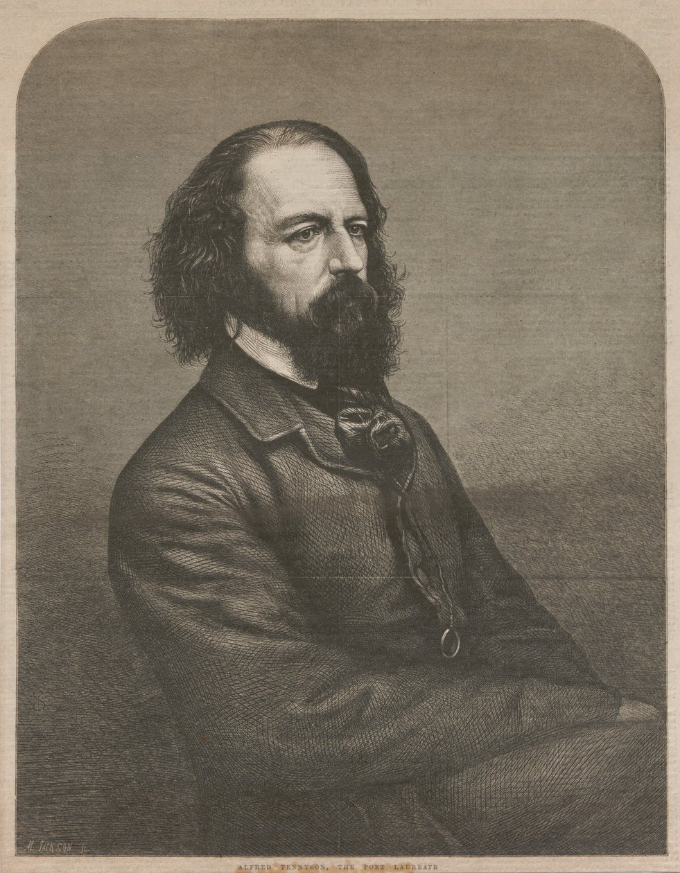 阿尔弗雷德-丁尼生勋爵1809-1892年的画像，1864年。 作者 梅森·杰克逊