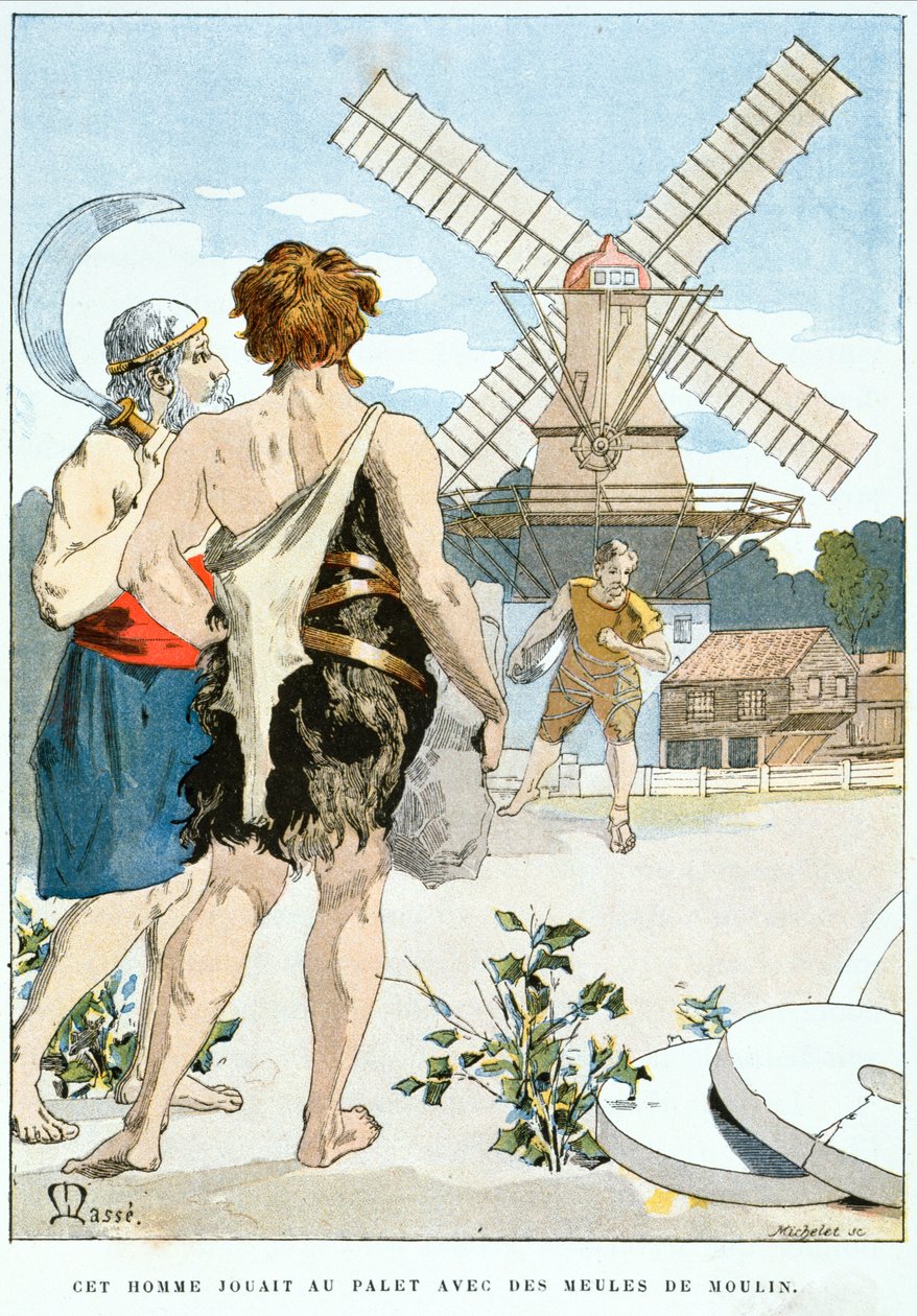 2ean-LOurs遇见了Roue de Moulin，这是陪伴他冒险的三个强人中的第一个，c.1900 作者 质量质量
