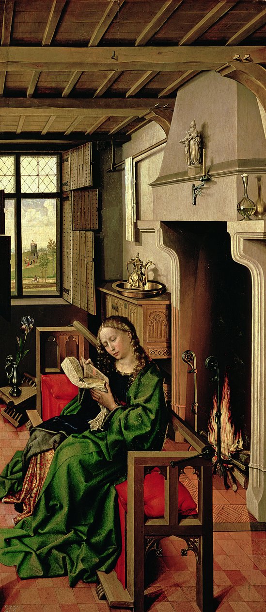 Werl Altarpiece右翼的St. Barbara，1438（另见68547） 作者 弗莱玛勒大师
