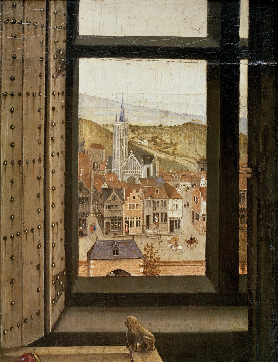 Firescreen前的处女和儿童，c.1440（细节30033） 作者 弗莱玛勒大师