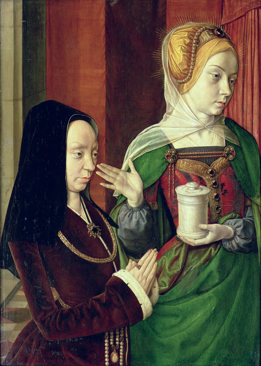 勃艮第的Madeleine由St. Mary Magdalene赠送 作者 红磨坊大师