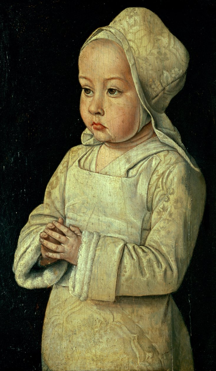 波旁的苏珊娜（1491-1521）肖像彼得二世的女儿和法国的安妮，波旁的公爵和公爵夫人，1492-93 作者 红磨坊大师