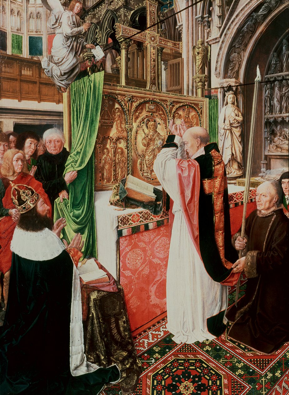 St. Giles的质量，c.1500（橡木上的油和蛋蛋白） 作者 圣吉尔斯大师