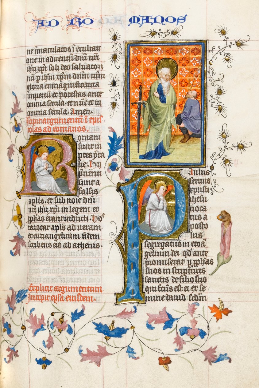 MS 289.III f.259r圣保罗用剑看着一个用矛跪着的使者 作者 Zweder van Culemborg的大师