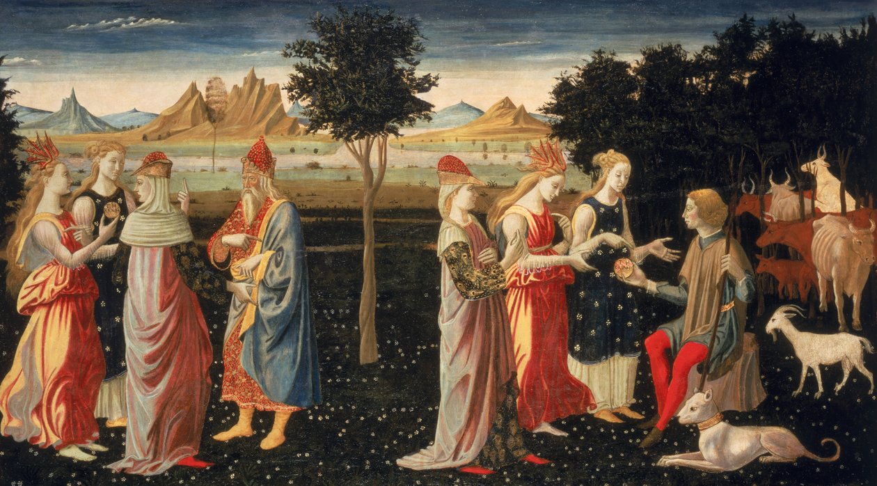巴黎的审判，c.1480（画布上的蛋彩画） 作者 Argonaut专家组的专家Argonaut专家组的专家