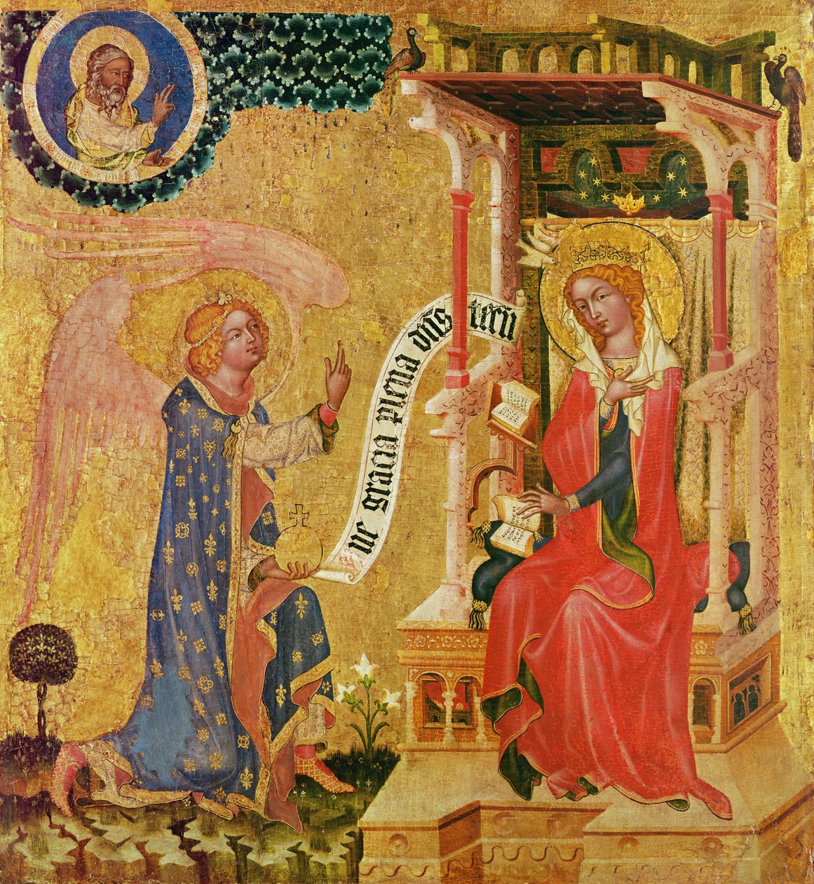 报喜，c.1350（木材上的蛋彩画） 作者 维西·布罗德（Vyssi Brod）循环大师