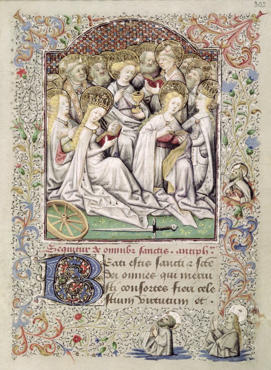 W.82 fol.302r The Virgin Martyrs and Other Saints，from Coetivy Book of Hours，c.1443 作者 贝德福德公爵的主人贝德福德公爵的主人
