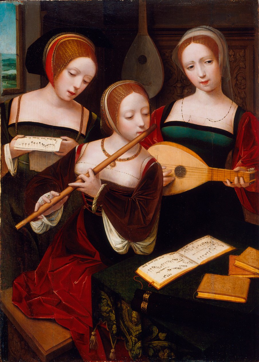 三位音乐家，1530年 作者 女性半身大师