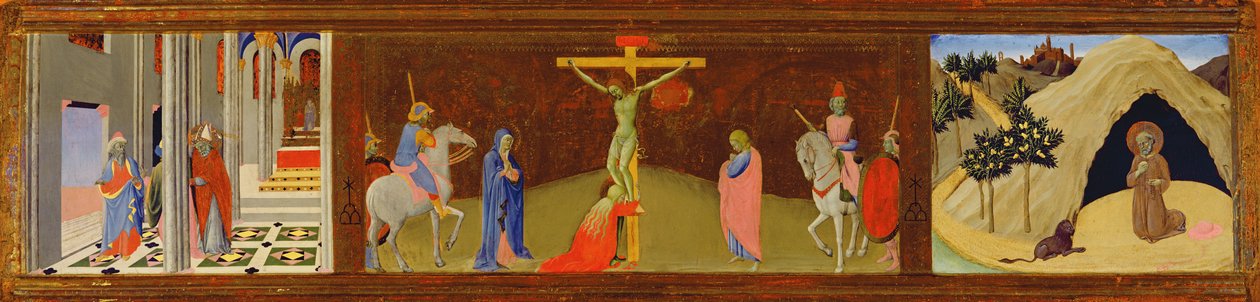 十字架的三联画，1436（面板上的蛋彩画） 作者 Osservanza的主人