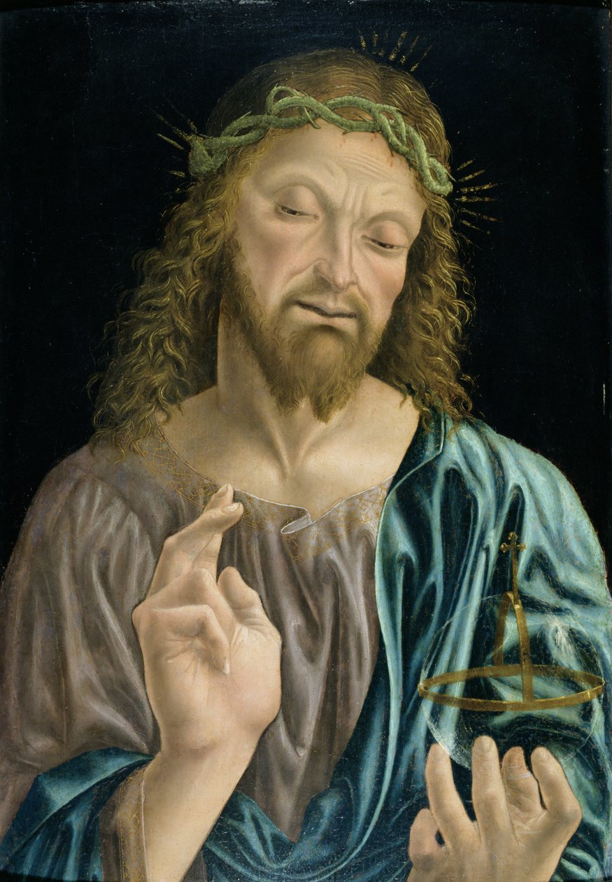 Cristo Salvator Mundi，c.1490-94（小组温度） 作者 斯福尔兹卡宫的主人