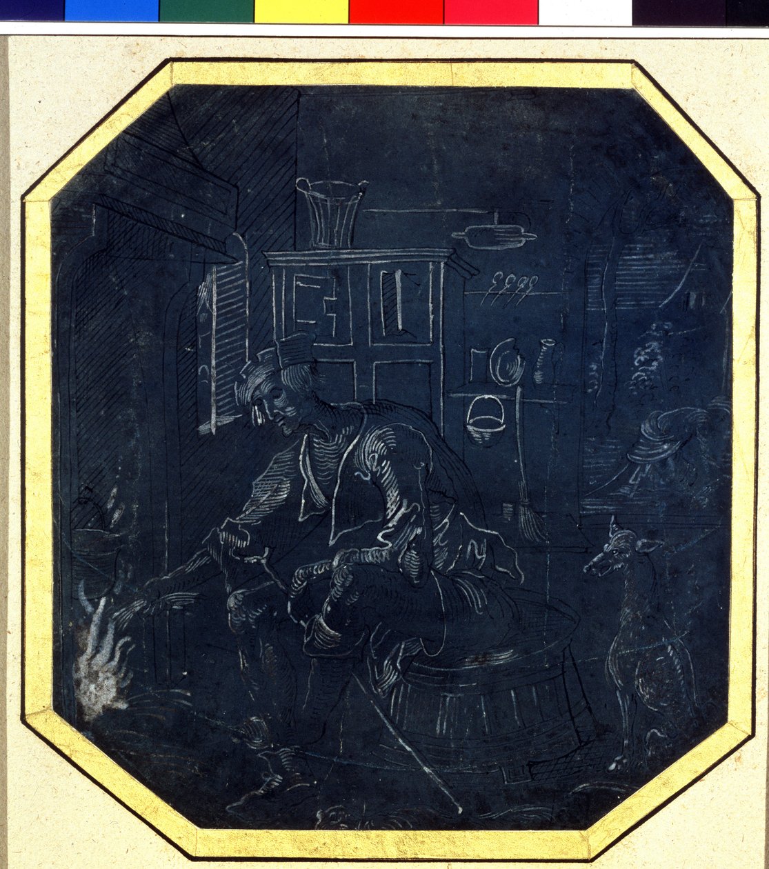浪子的寓言：火前的小儿子。安特卫普大师（活跃于 1520 年前后）的绘画，16 世纪早期。莫斯科普希金博物馆 作者 安特卫普大师