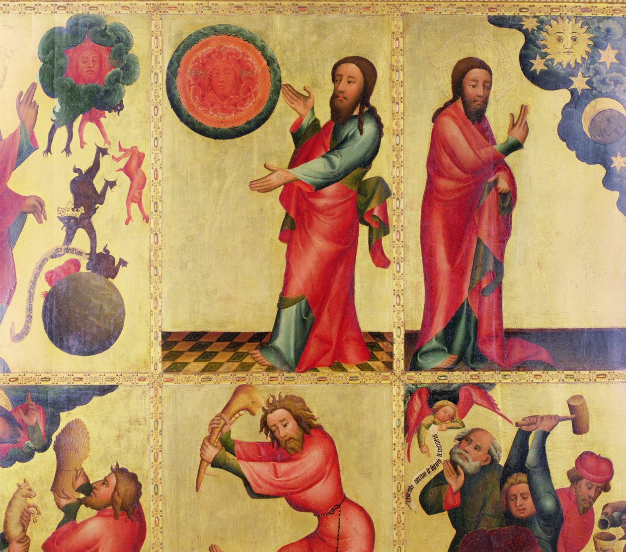 汉堡圣彼得高坛的左翼，1383年的Grabower祭坛（面板上的蛋彩画）（细节145257） 作者 明登大师Bertram