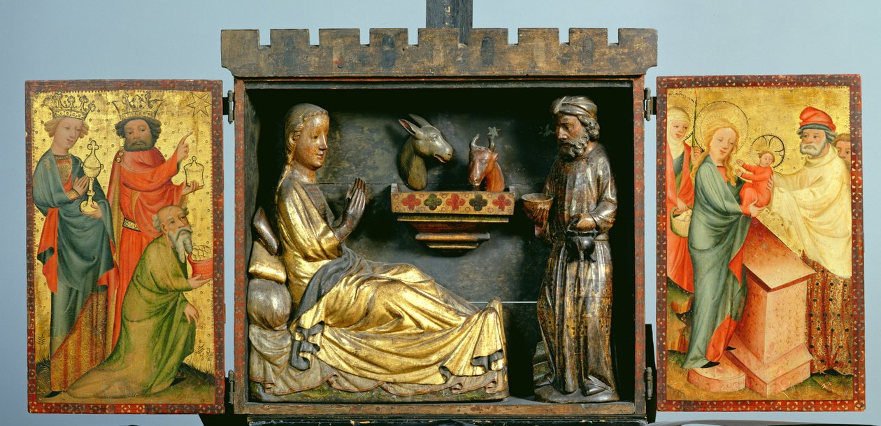 收割者祭坛，c.1410（橡树上的蛋彩画）（另见145254和145255） 作者 明登大师Bertram
