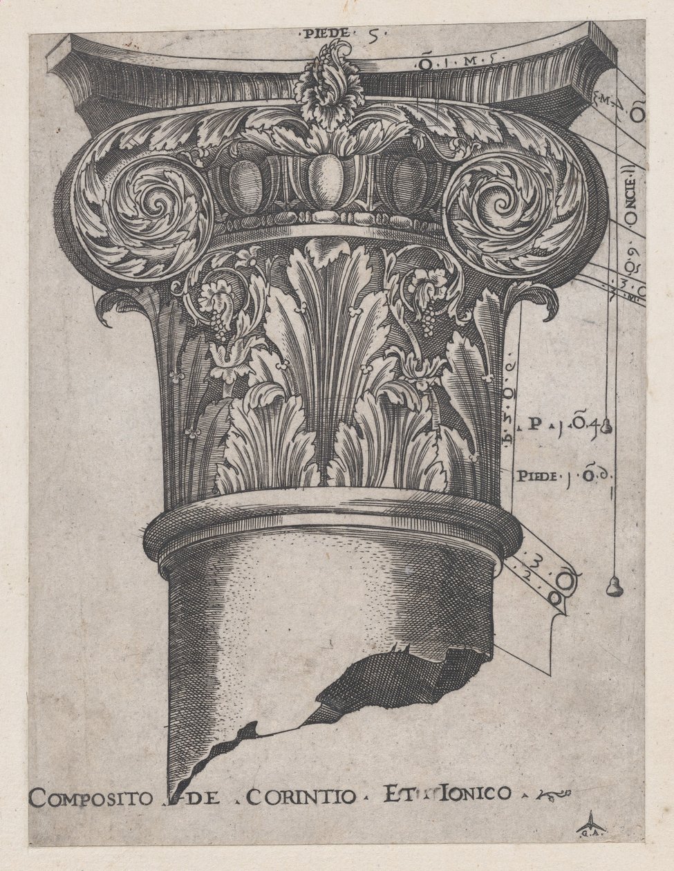 Speculum Romanae Magnificentiae：科林斯式和爱奥尼亚式的组合，约1537年，约1537年。 作者 遗传算法硕士