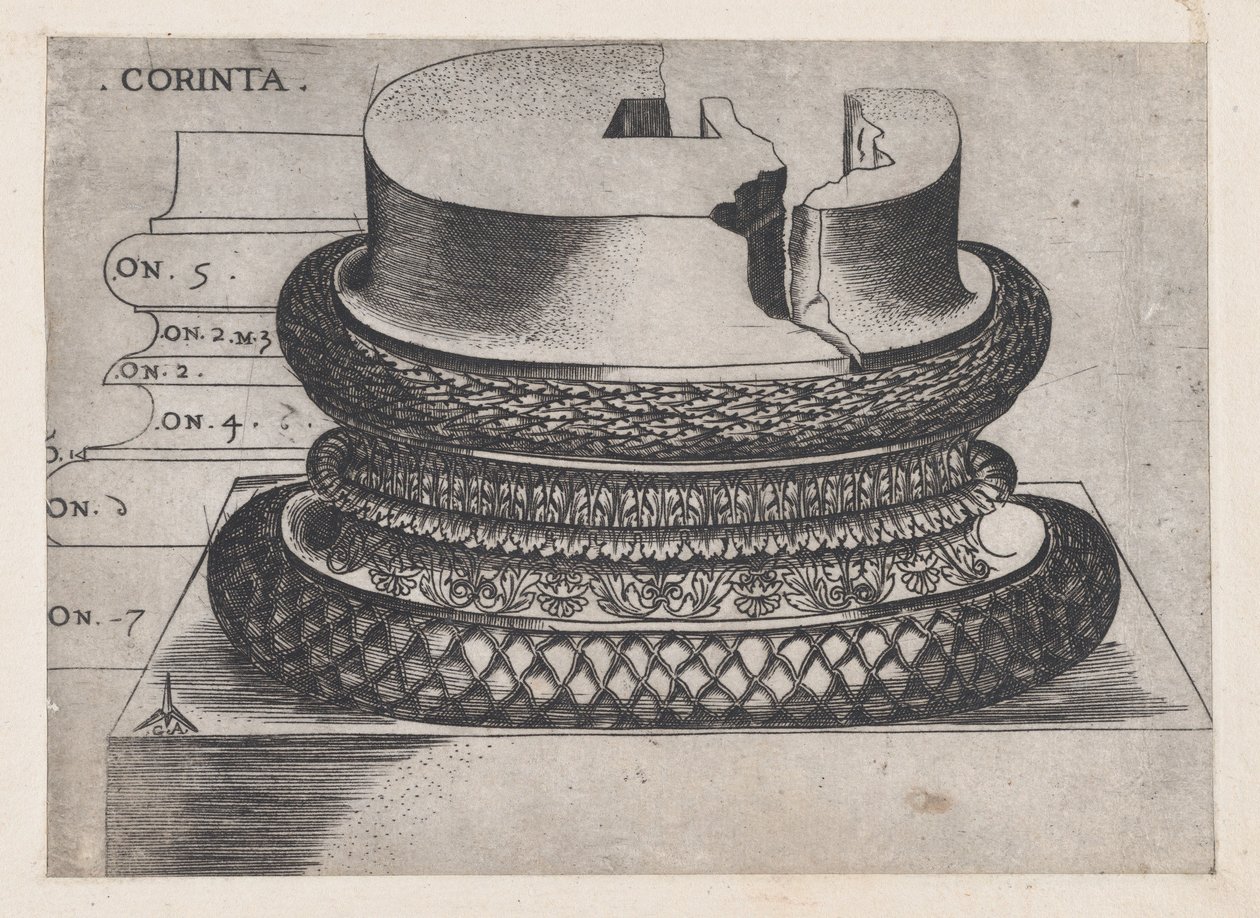 Speculum Romanae Magnificentiae:科林斯基座来自拉特兰洗礼堂，罗马，约......，约1537。 作者 遗传算法硕士