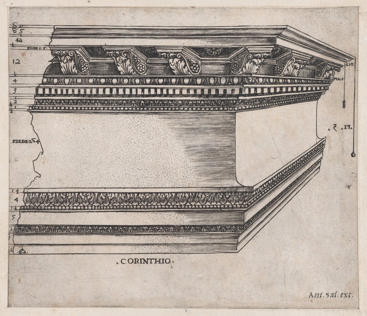 Speculum Romanae Magnificentiae:Corinthian entablature, ca. 1535., ca. 1535. 作者 遗传算法硕士