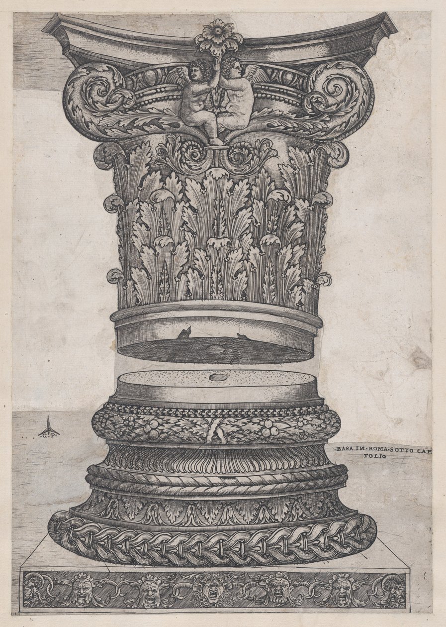 Speculum Romanae Magnificentiae：装饰的资本和底座，约1537年，约1537年。 作者 遗传算法硕士