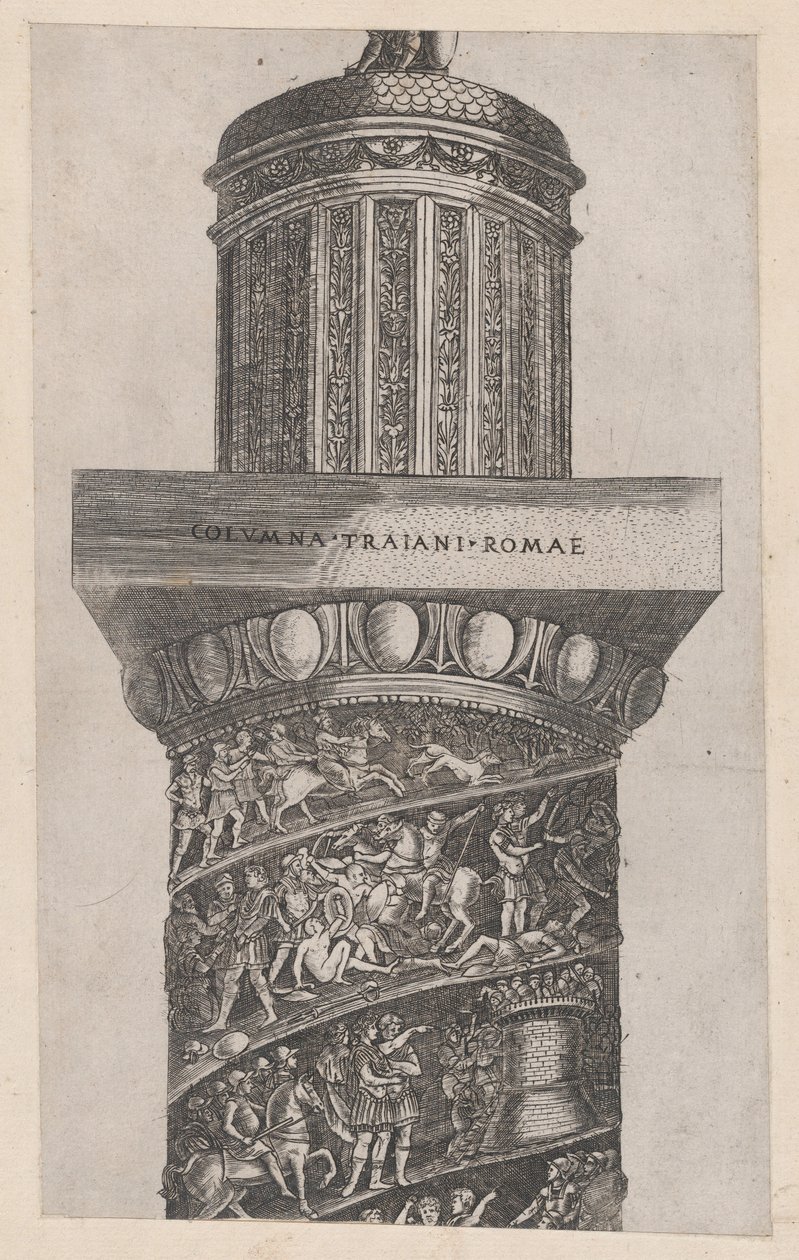 Speculum Romanae Magnificentiae:特拉扬柱子的上部，显示了阿拉...，16世纪。 作者 遗传算法硕士