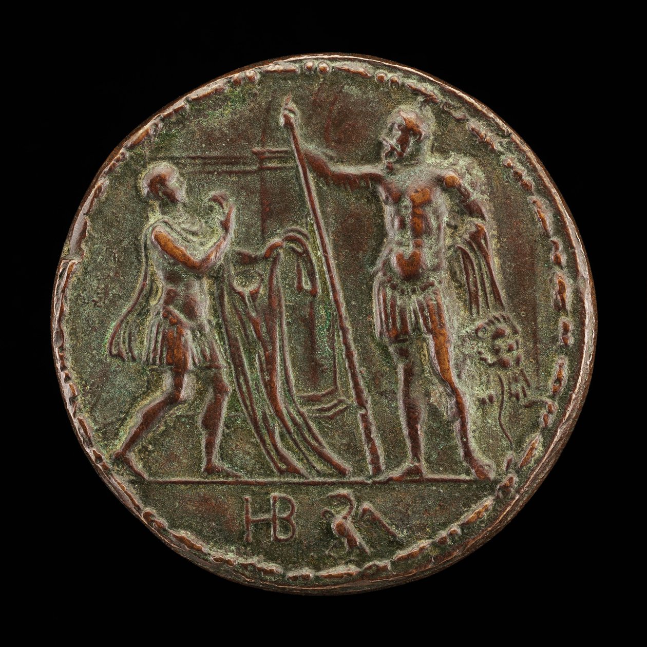 一个信使给赫拉克勒斯带来了内苏斯的衬衫[背面]，约1525-1550。 作者 硕士
