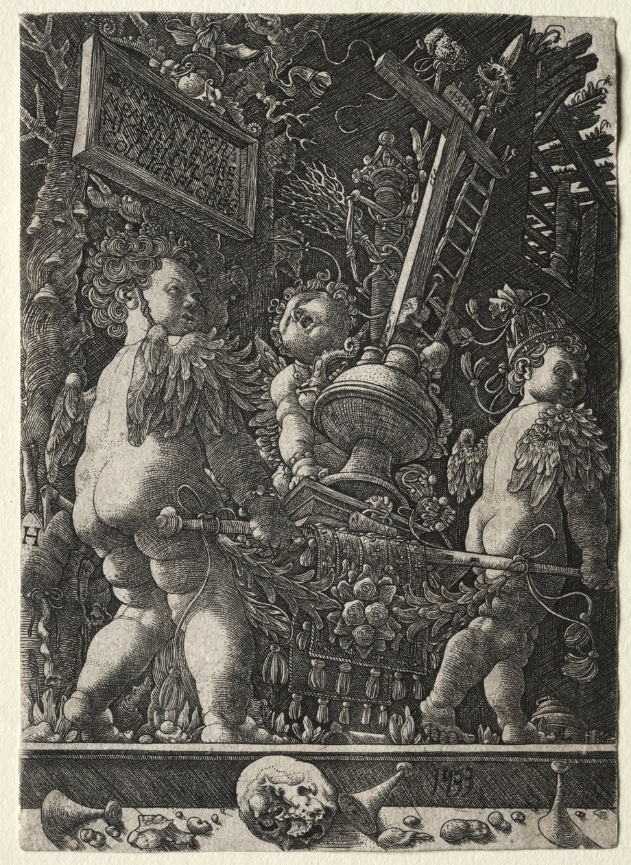 携带受难标志的天使，1533年。 作者 HL硕士