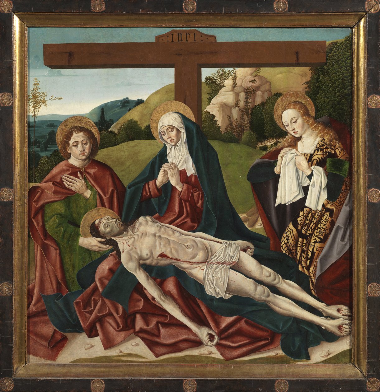 Lamentation (recto)，c.1500-20（面板上的油） 作者 塞勒恩大师