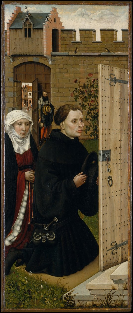 报喜三联画（Merode Altarpiece），c.1427-32（橡木油） 作者 弗莱玛勒大师