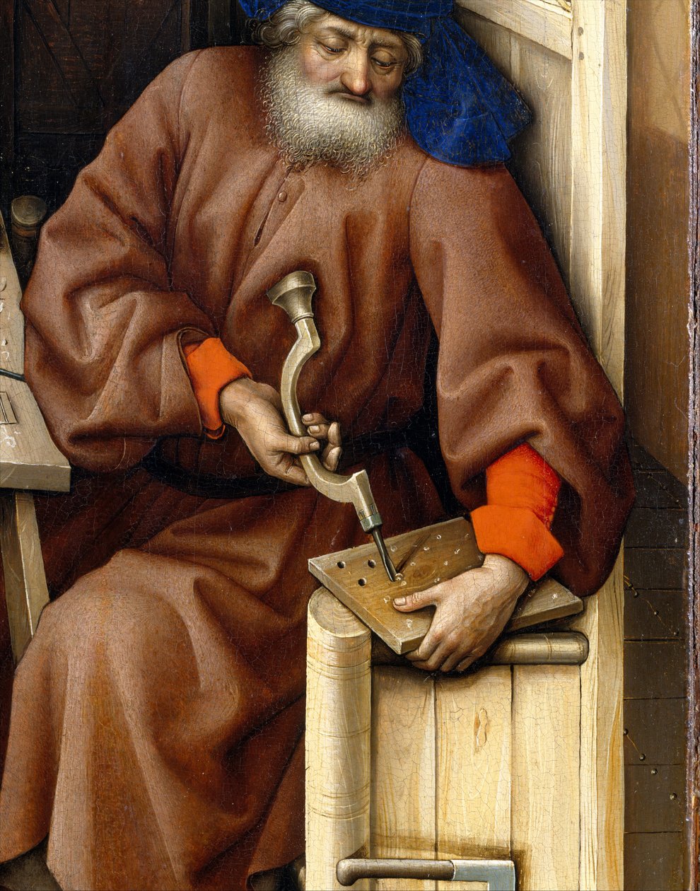 报喜三联画（Merode Altarpiece），c.1427-32（橡木油） 作者 弗莱玛勒大师