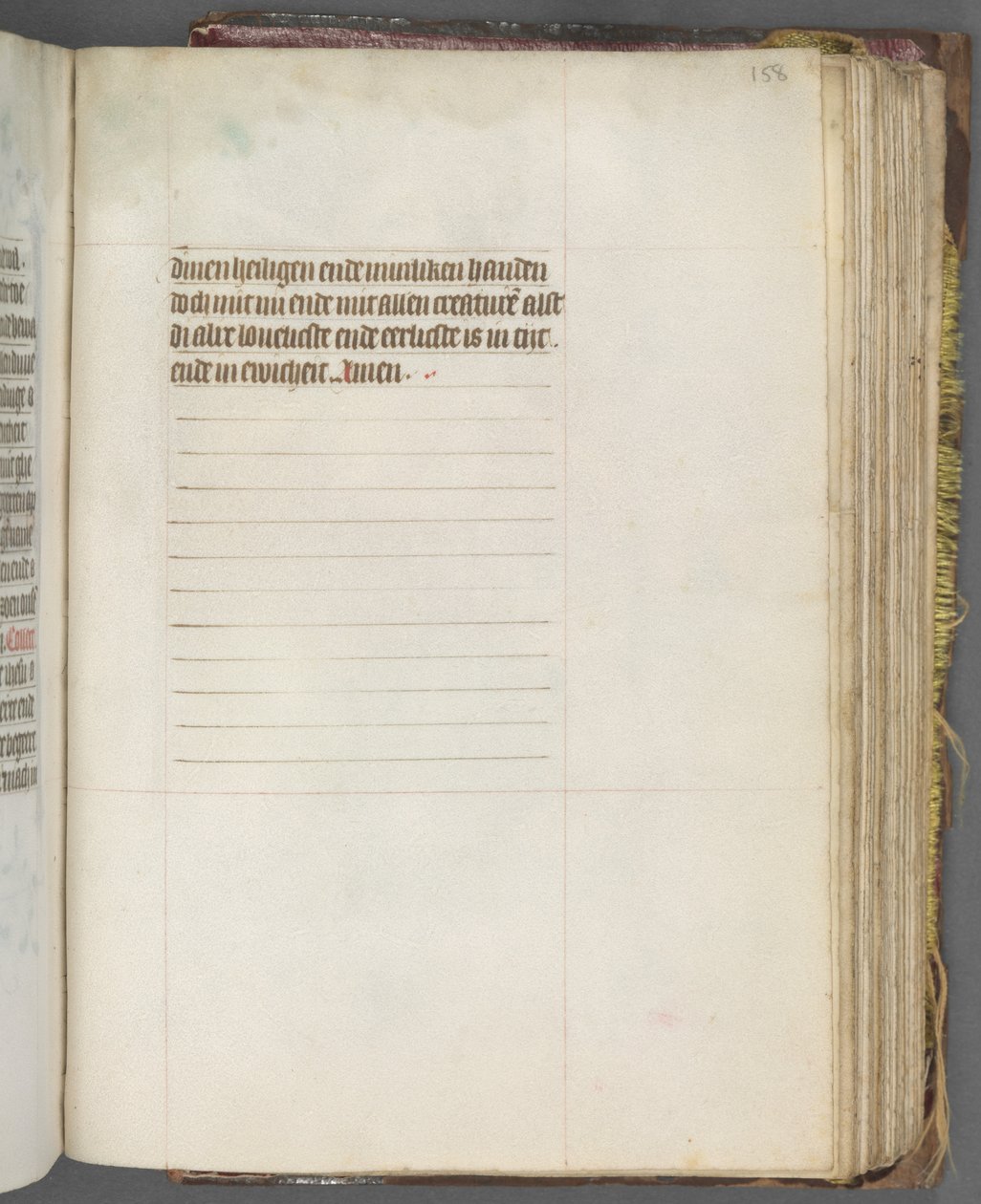 乌得勒支小时使用手册：下。 158r，文字，c。 1460-1465。 作者 Gijsbrecht van Brederode的大师