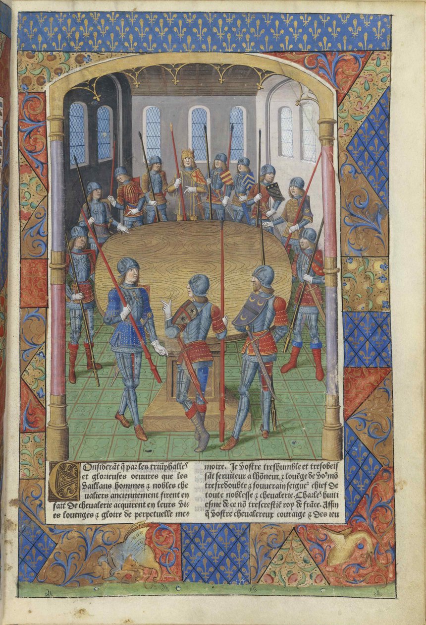 Lancelot du Lac。亚瑟王和圆桌骑士，1494年。 作者 雅克·贝桑松大师