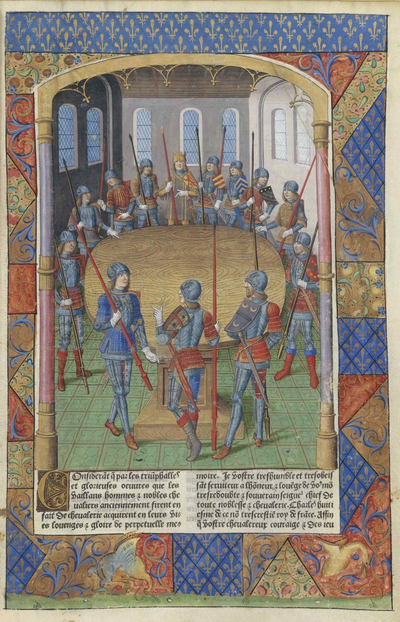 Lancelot du Lac。亚瑟王和圆桌骑士团，1494年。 作者 雅克·贝桑松大师