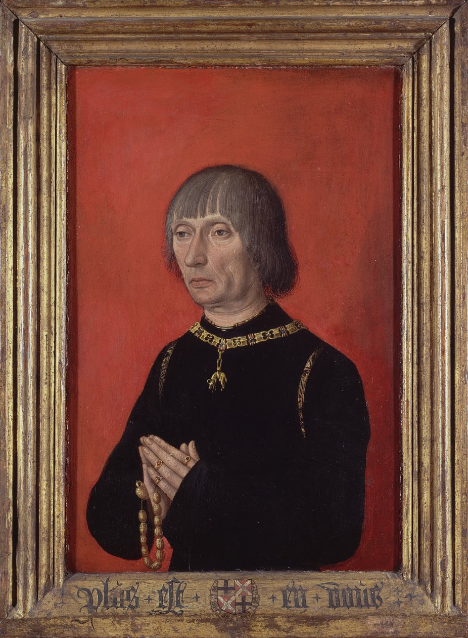 Lodewijk van Gruuthuuse 的肖像，c.1472-82（面板油画） 作者 王子肖像大师