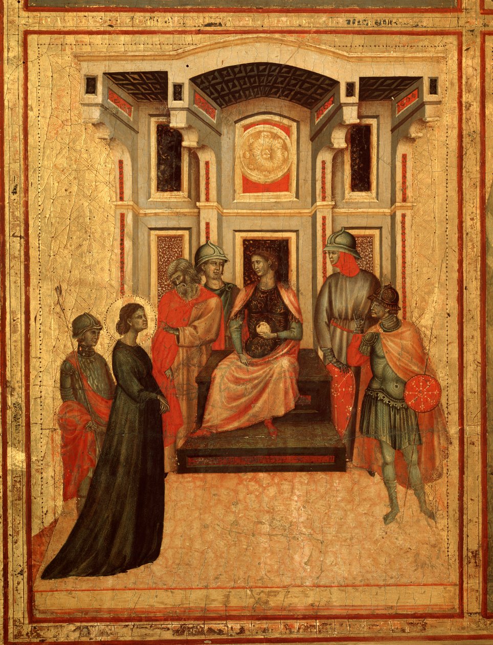 St Cecilia and story of her life Detail: st Cecilia arguing with the prefect - altarpiece, c.1290-1320 作者 圣塞西莉亚大师