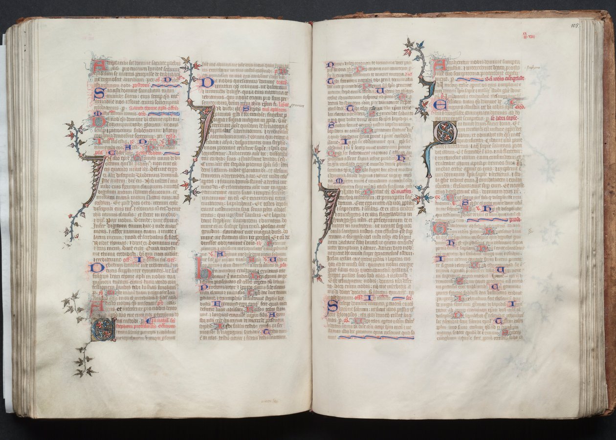 哥达弥撒曲》（The Gotha Missal）。Fol.106r, Text, c. 1375. 作者 Boqueteaux大师