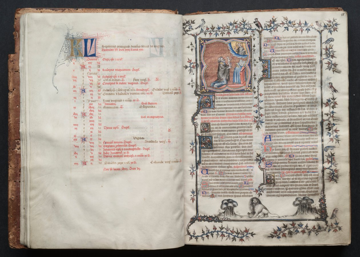 哥达弥撒曲》（The Gotha Missal）。Fol.10v, Text , c. 1375. 作者 Boqueteaux大师