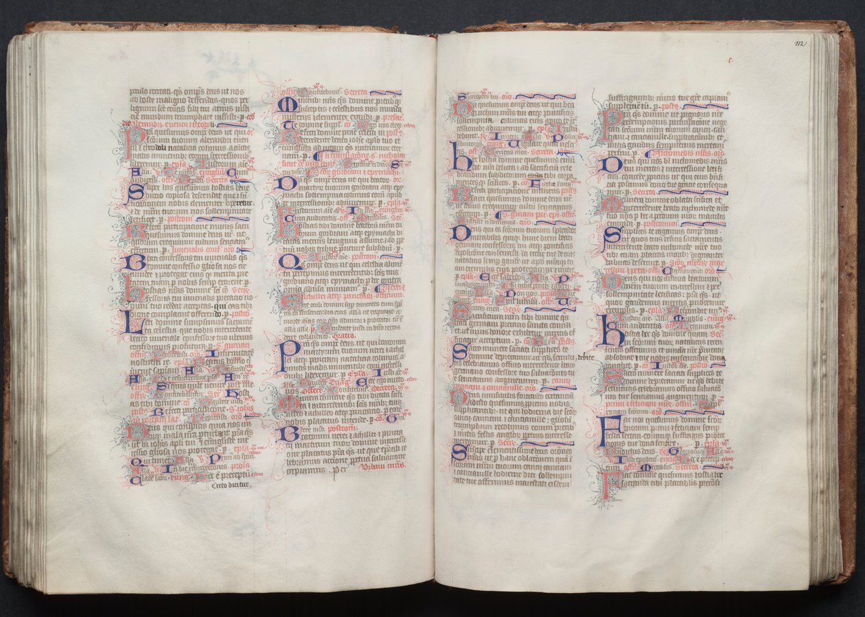 哥达弥撒曲》（The Gotha Missal）。Fol.112r, Text, c. 1375. 作者 Boqueteaux大师