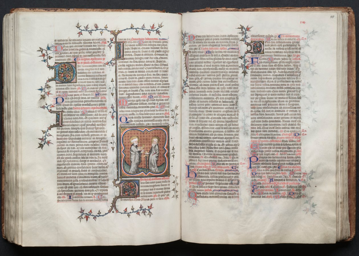 哥达弥撒曲》（The Gotha Missal）：Fol.114v，圣彼得和保罗，约1375年。 作者 Boqueteaux大师